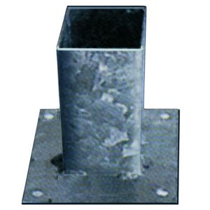 Vloerpaalhouder verzinkt 12 x 12 cm met plaat – stevig, duurzaam en praktisch