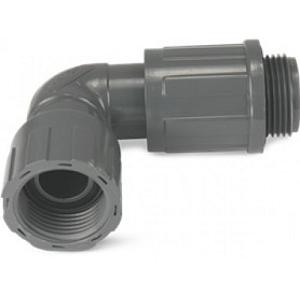Rain Bird Knie koppeling 90 PVC 1" buitendraad 10bar grijs type RB1306-010