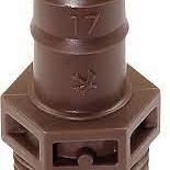 Rain Bird Overgangsstuk kunststof 1/2" x 17 mm buitendraad x barbed 3,5bar bruin type XFF17