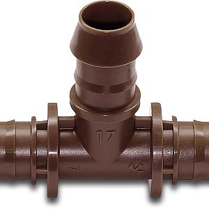 Rain Bird T-stuk kunststof 17 mm barbed 3,5bar bruin type XFF17