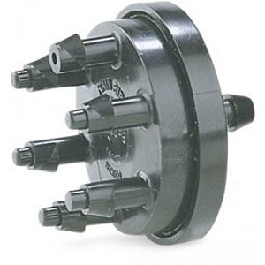 Rain Bird Verdeelstuk 6-uitgangen kunststof 6 mm insteek x barbed 2bar 4ltr/h zwart type XB-10-6