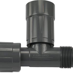Rain Bird Verdeelstuk kunststof 1" buitendraad x buitendraad x binnendraad 10bar zwart type MTT-100