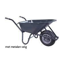 Kruiwagen HUMMER 85 L staal rondneus + metalen velg