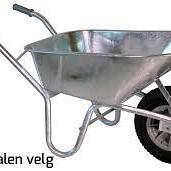 Kruiwagen HUMMER gegalv. 85 L rondneus + metalen velg