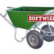 Stal kruiwagen groen PRO 160 L 2-wiel softwiel