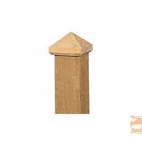 Paalornament piramide 9 x 9 cm hout – Stijlvolle afwerking met karakter