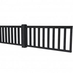 Douglas Hekwerk type D 328,5 x 73 cm, zwart geïmpregneerd.