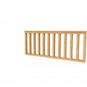 Douglas hekwerk recht type A 178,5 x 73 cm, transparant gespoten.