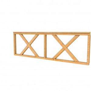 Douglas hekwerk met kruis type B 228,5 x 73 cm, transparant gespoten.