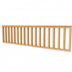 Douglas hekwerk recht type C 278,5 x 73 cm, transparant gespoten.