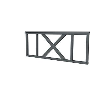 Vuren hekwerk type A met kruis 178,5 x 73 cm, antraciet gespoten.