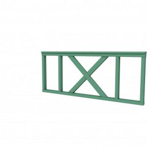 Vuren hekwerk type A met kruis 178,5 x 73 cm, jungle groen gespoten.