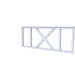 Vuren hekwerk type A met kruis 178,5 x 73 cm, lichtgrijs gespoten.