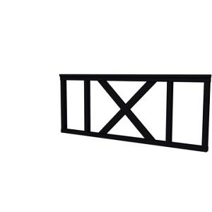 Vuren hekwerk type A met kruis 178,5 x 73 cm, zwart gespoten.