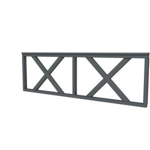 Vuren hekwerk type B met kruis 228,5 x 73 cm, antraciet gespoten.