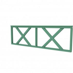 Vuren hekwerk type B met kruis 228,5 x 73 cm, jungle groen gespoten.