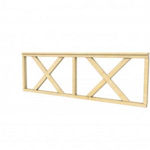 Vuren hekwerk type B met kruis 228,5 x 73 cm, kleurloos geïmpregneerd.