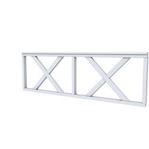 Vuren hekwerk type B met kruis 228,5 x 73 cm, lichtgrijs gespoten.
