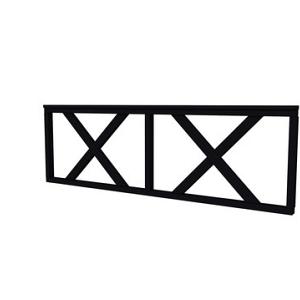Vuren hekwerk type B met kruis 228,5 x 73 cm, zwart gespoten.