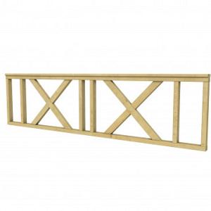 Vuren hekwerk type C met kruis 278,5 x 73 cm, groen geïmpregneerd.