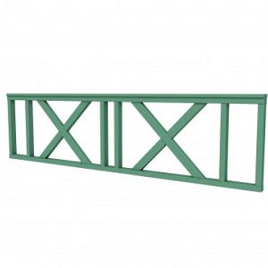 Vuren hekwerk type C met kruis 278,5 x 73 cm, jungle groen gespoten.
