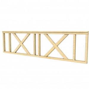 Vuren hekwerk type C met kruis 278,5 x 73 cm, kleurloos geïmpregneerd.