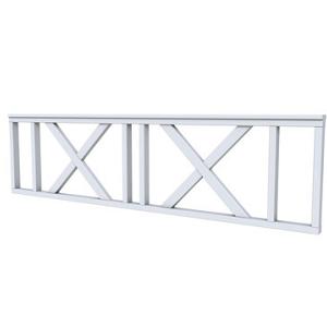 Vuren hekwerk type C met kruis 278,5 x 73 cm, lichtgrijs gespoten.