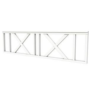 Vuren hekwerk type C met kruis 278,5 x 73 cm, wit gespoten.