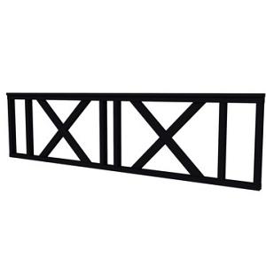 Vuren hekwerk type C met kruis 278,5 x 73 cm, zwart gespoten.