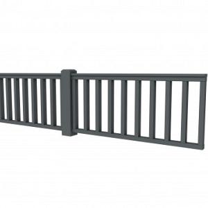 Vuren Hekwerk type D 328,5 x 73 cm, antraciet gespoten.