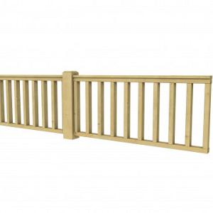 Vuren Hekwerk type D 328,5 x 73 cm, groen geïmpregneerd.