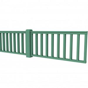 Vuren Hekwerk type D 328,5 x 73 cm, jungle groen gespoten.