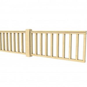 Vuren Hekwerk type D 328,5 x 73 cm, kleurloos geïmpregneerd.