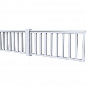 Vuren Hekwerk type D 328,5 x 73 cm, lichtgrijs gespoten.