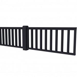 Vuren Hekwerk type D 328,5 x 73 cm, zwart gespoten.