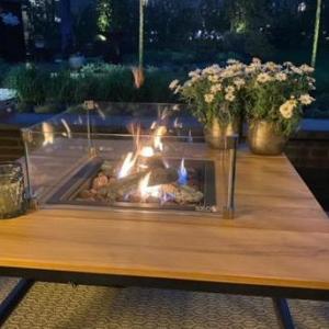 Cosiloft 100 black frame / teak top