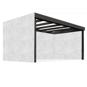Overkapping Flatroof Version C Met rond overstek 600x400 glas (Ral*)