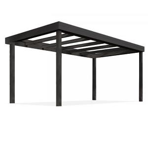 Overkapping Flatroof Version D Met vierkant overstek 500x350 glas (Ral*)