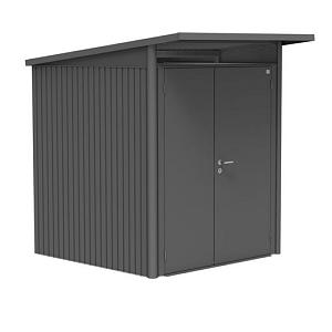 Berging AvantGarde Gr. A1 donkergrijs -metallic met Dubbele Deur smal