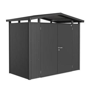 Berging Panorama Gr. P1 donkergrijs metallic met dubbele deur