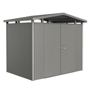 Berging Panorama Gr. P2 kwartsgrijs metallic met dubbele deur