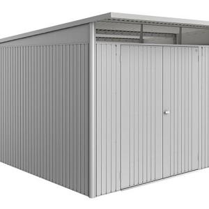 Berging AvantGarde ECO Gr. A8 zilver -metallic met Dubbele Deur