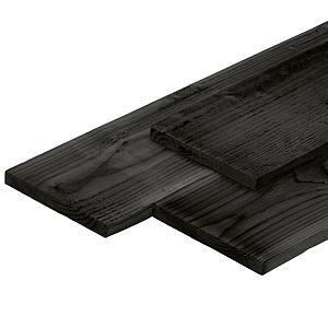 Douglas fijnbezaagde potdekselplank 2,2 x 20 x 400 cm, Zwart gespoten.