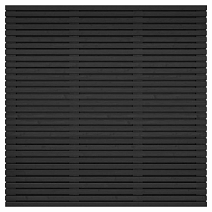 Grenen geschaafd latten scherm, recht horizontaal/verticaal, 180 x 180 x 5 cm, zwart gespoten.