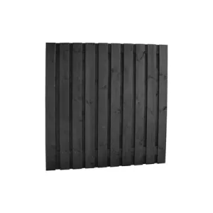Naaldhout geschaafd plankenscherm 21-planks 15 mm, 180 x 90 cm, recht, geïmpregneerd en zwart gespot