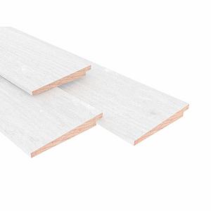 Vuren Zweeds rabat 1 zijde geschaafd, 1 zijde fijnbezaagd, 1,1-2,7 x 19,5 x 500 cm, wit gespoten.