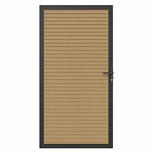NewTechWood co-extrusie composiet deur in aluminium frame, horizontaal triple, 100 x 195 cm, Red Cedar.