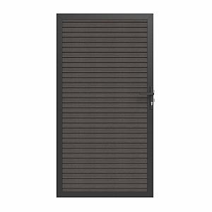 NewTechWood co-extrusie composiet deur in aluminium frame, horizontaal triple, 100 x 195 cm, Silver Gray.