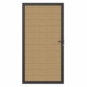 NewTechWood co-extrusie composiet deur in aluminium frame, horizontaal, 100 x 195 cm, Red Cedar.