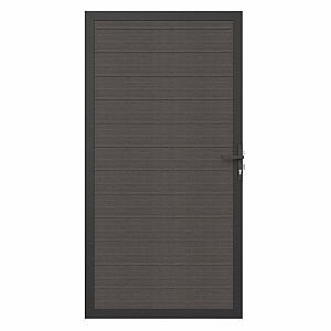 NewTechWood co-extrusie composiet deur in aluminium frame, horizontaal, 100 x 195 cm, Silver Gray.